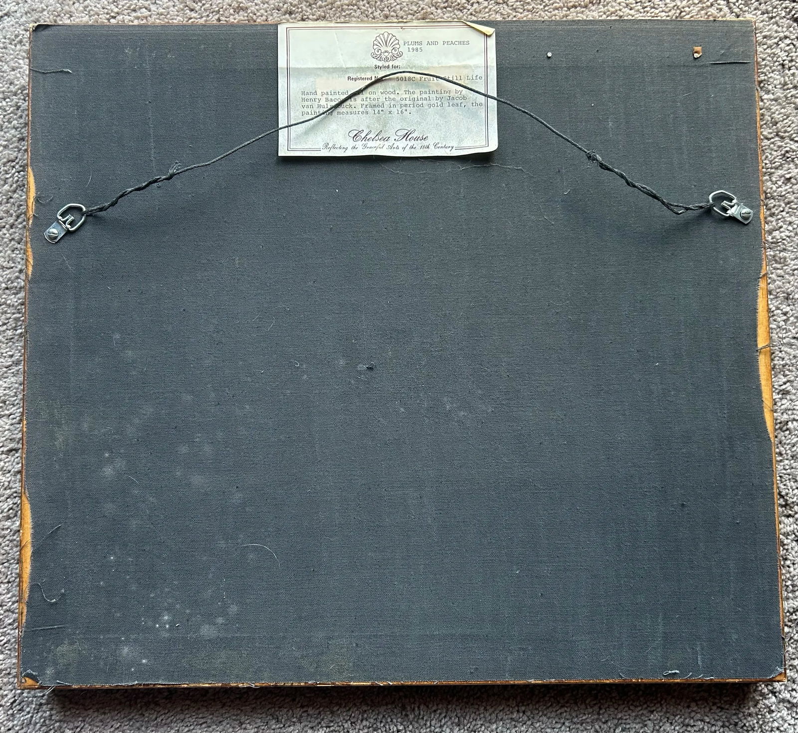 Vintage Oil Painting on Wood of Plums & Peaches After Old Dutch Master - 5