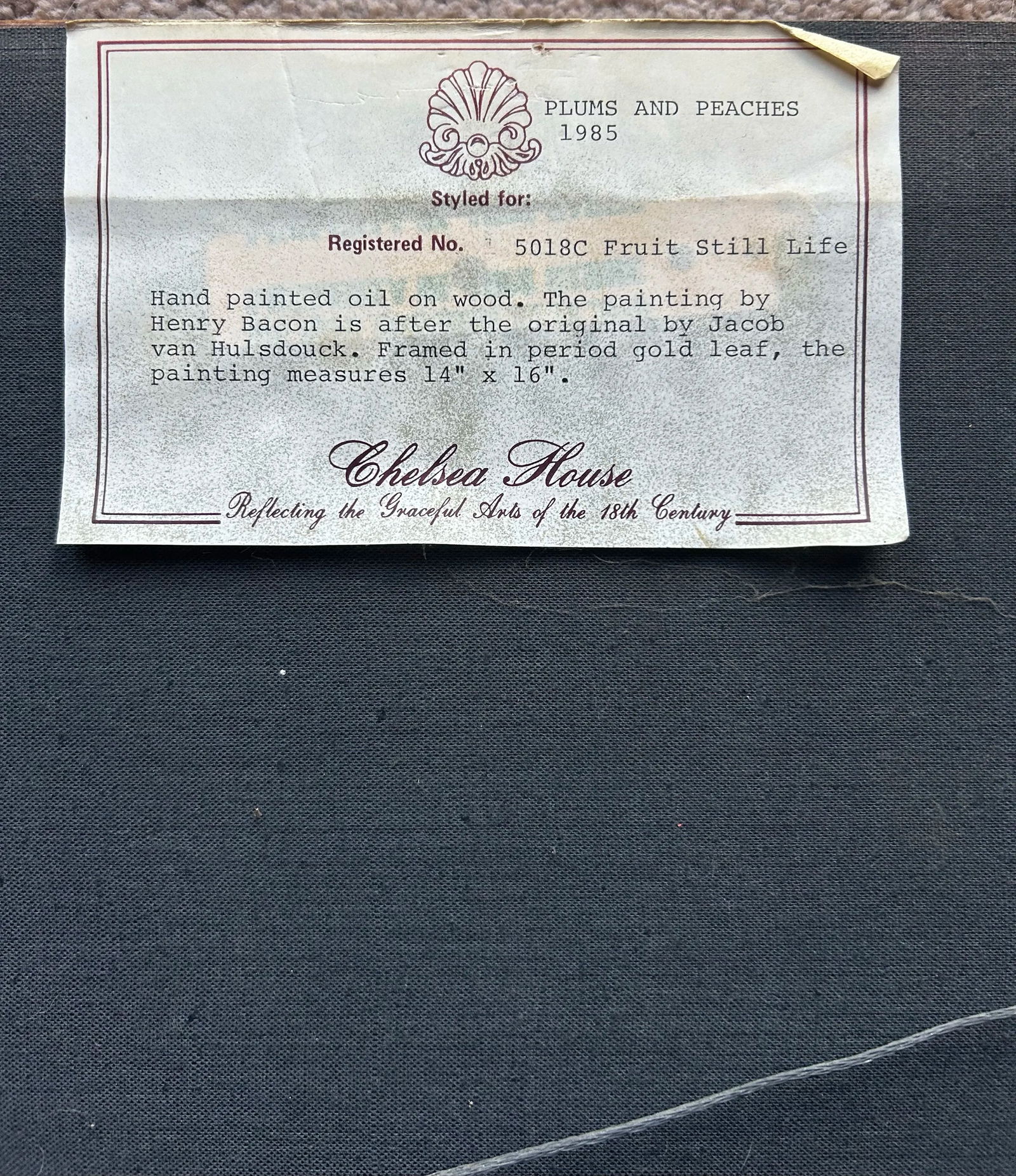 Vintage Oil Painting on Wood of Plums & Peaches After Old Dutch Master - 6