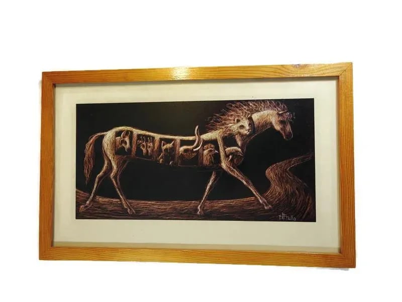 Original Surrealism Print by Pedro Tello Signed - 9