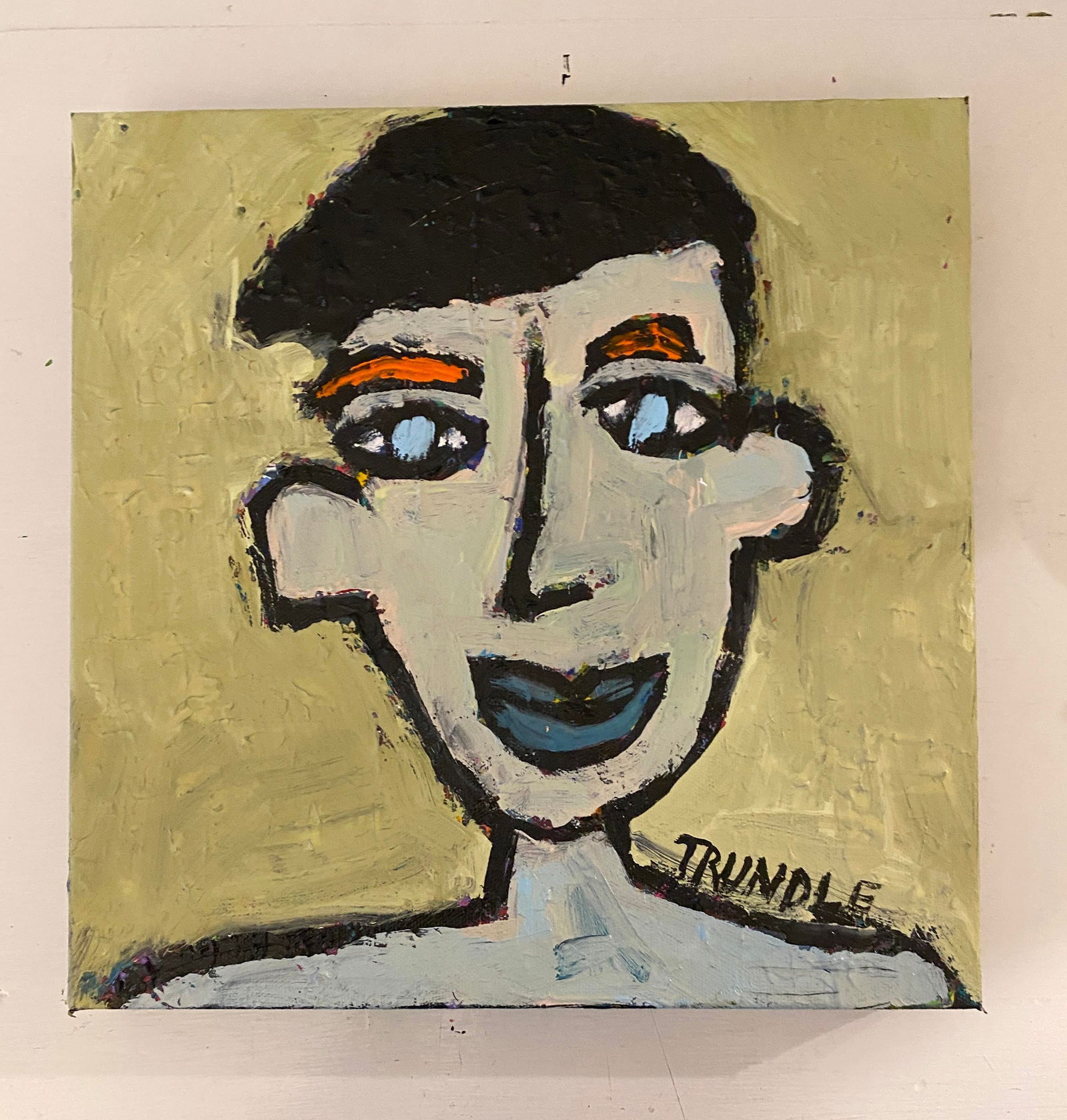 Sarah Trundle, Contemporary Abstract Portrait/ Figure Painting, "That Guy" - 2