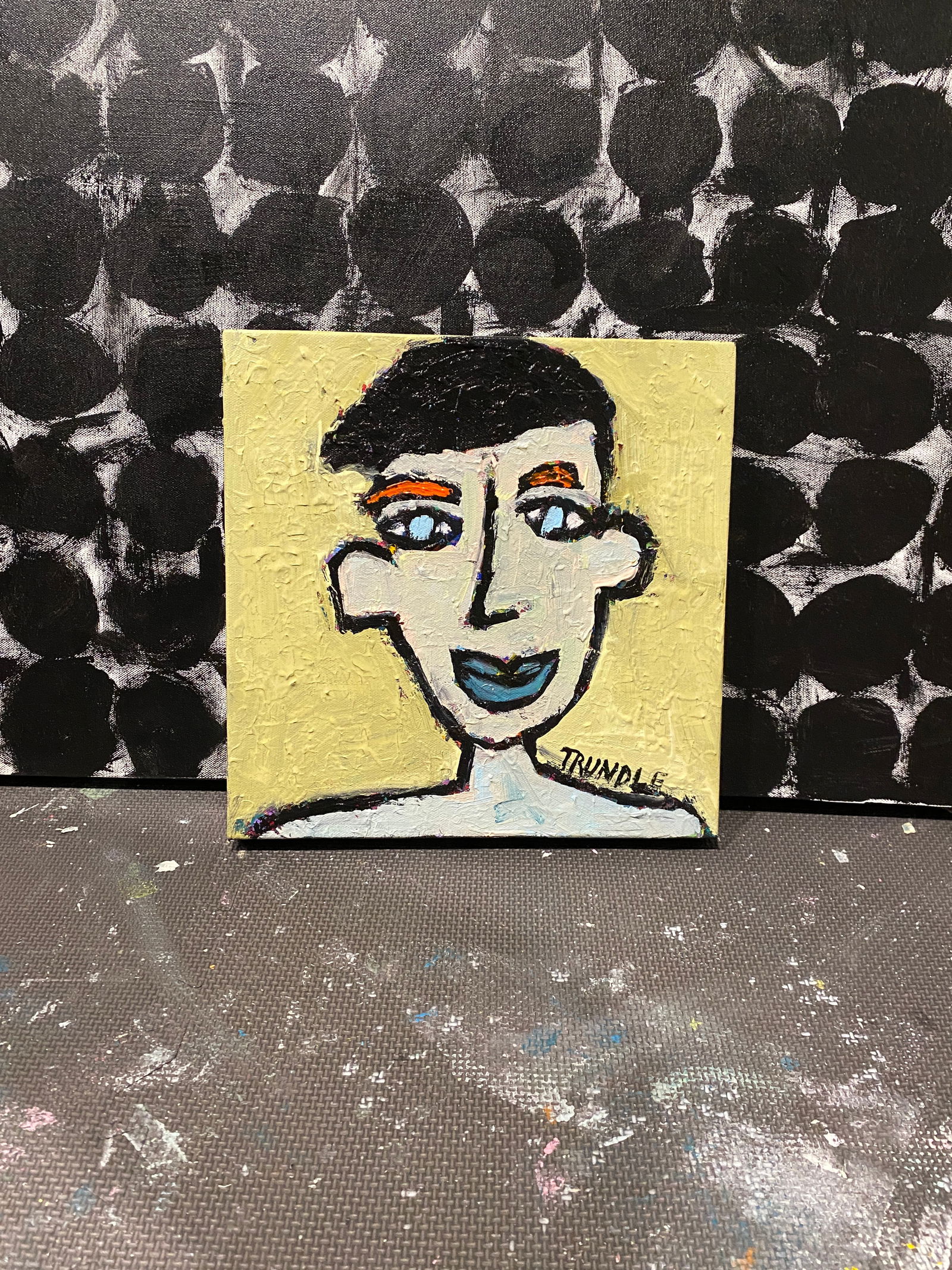 Sarah Trundle, Contemporary Abstract Portrait/ Figure Painting, "That Guy" - 4