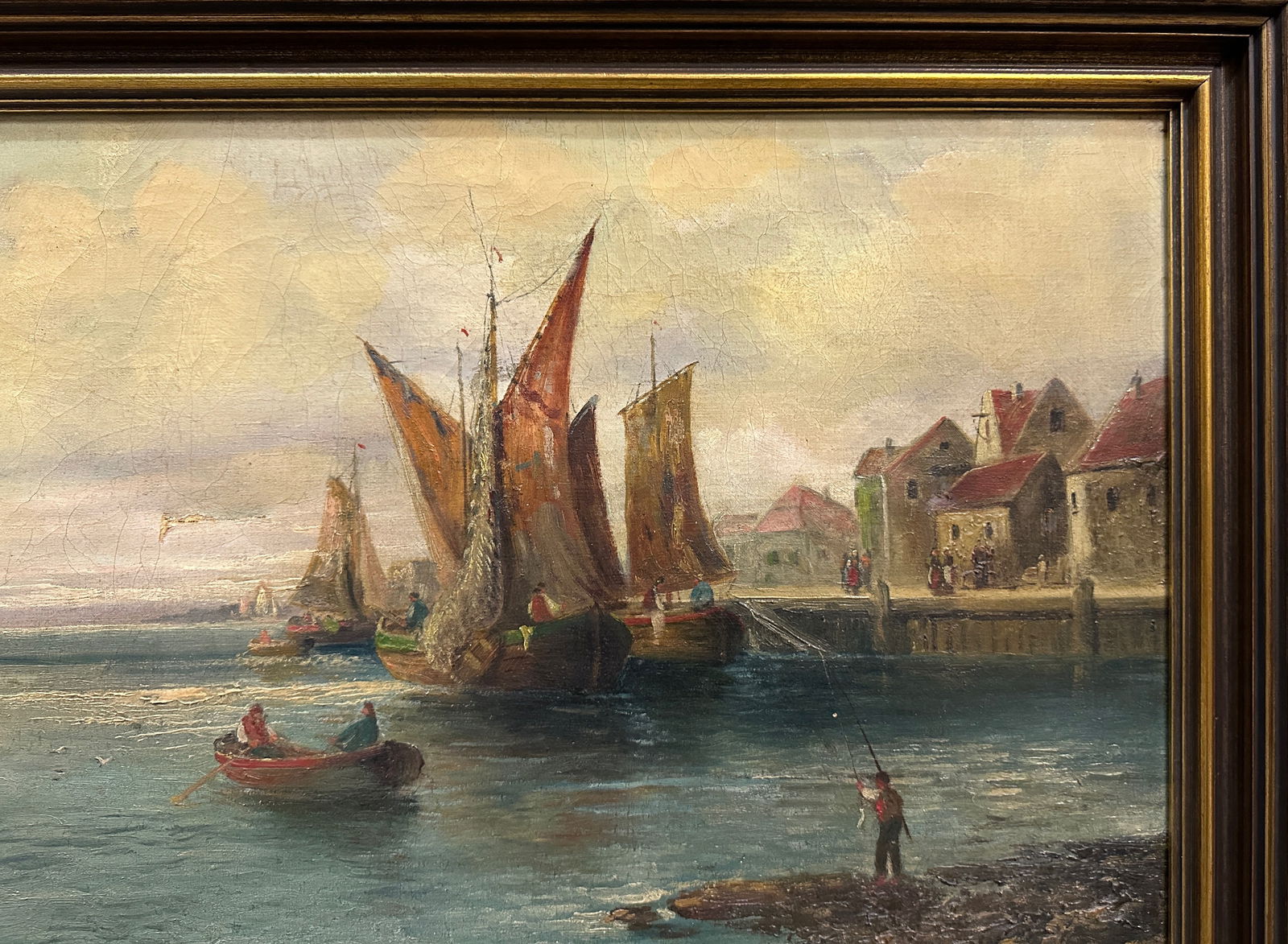 19th Century Continental School, Port Scene, Oil on Canvas, Signed Illegibly - 2