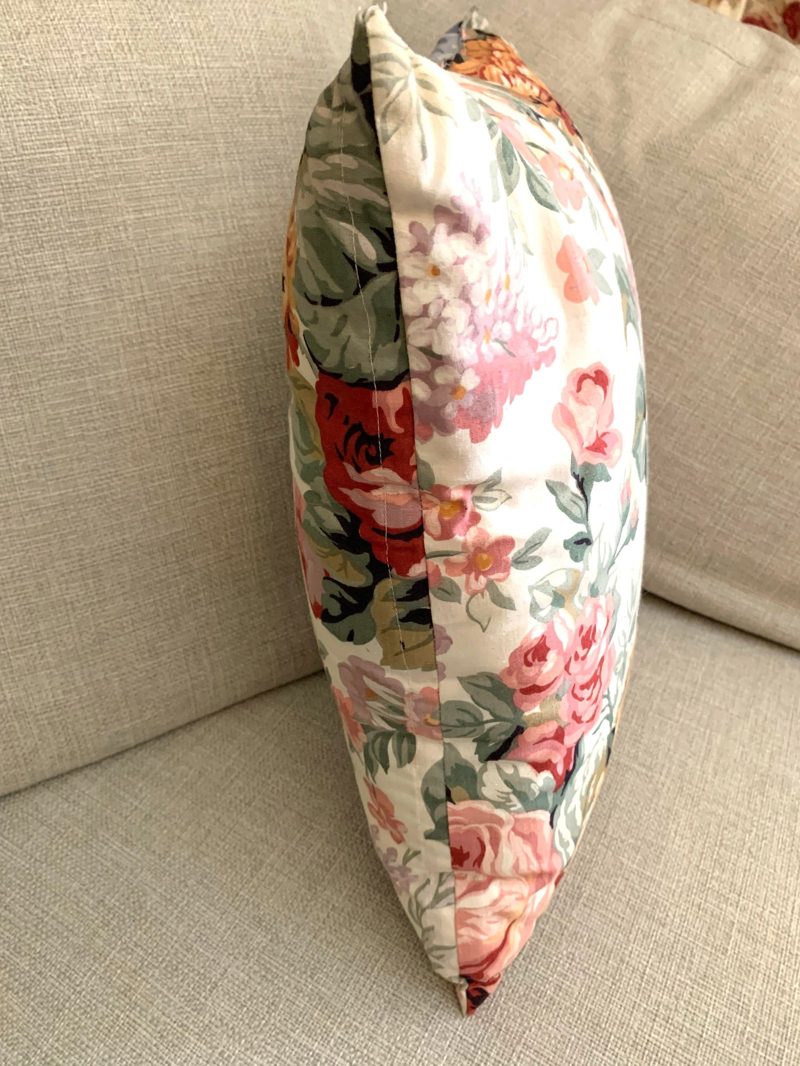 Vintage Decorative Pillow Custom Made With Retired Ralph Lauren Allison Floral Fabric - 4