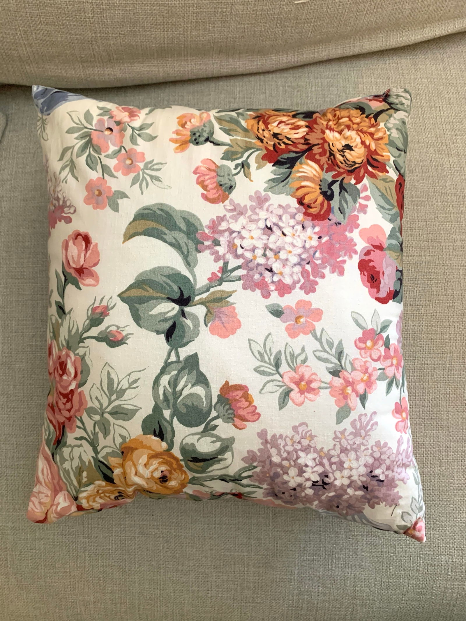 Vintage Decorative Pillow Custom Made With Retired Ralph Lauren Allison Floral Fabric - 5
