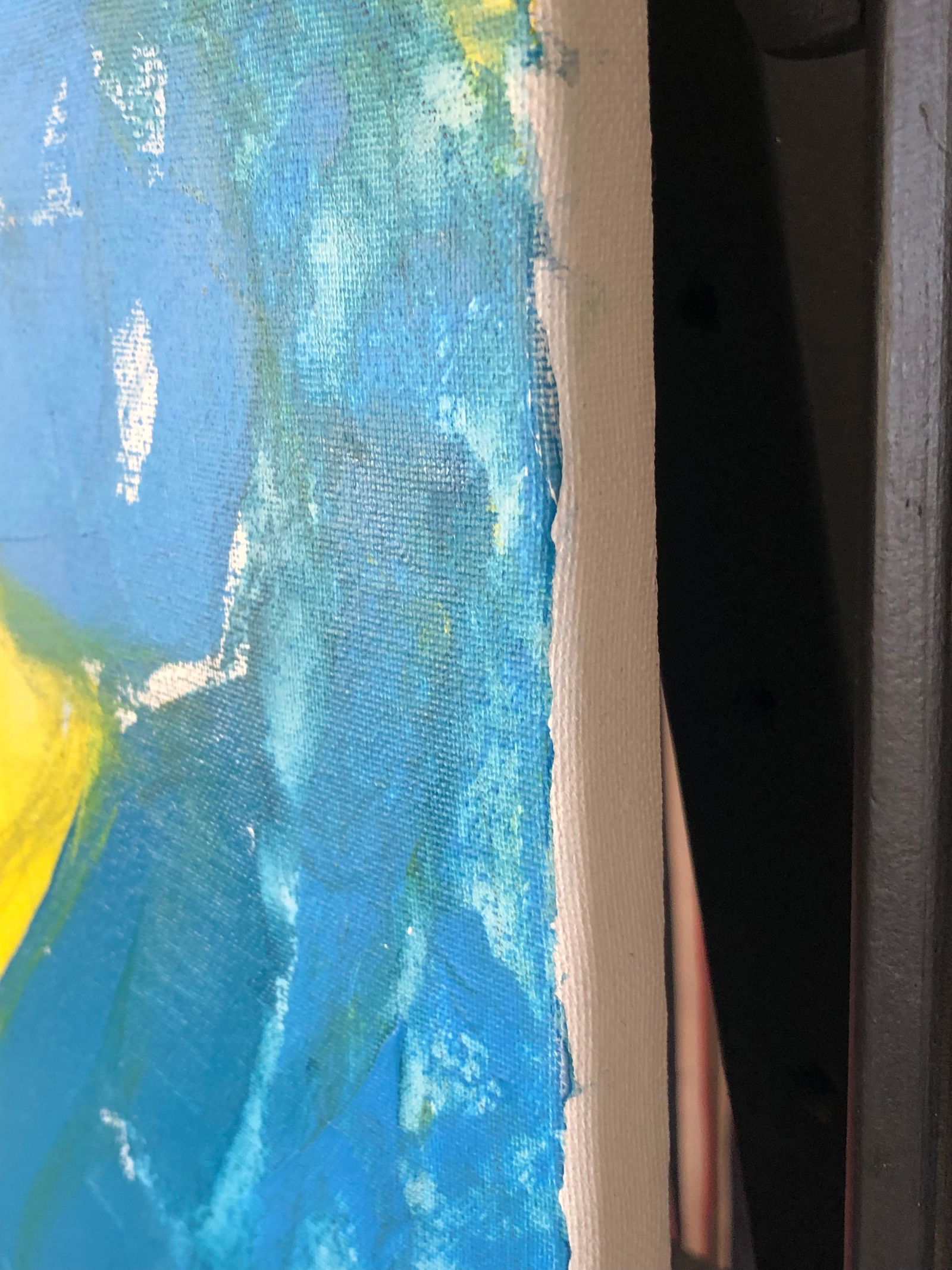 Contemporary Painting, "Modern Horse in Yellow and Blue"? by Cassandra Auker. Acrylic on Stretche - 3