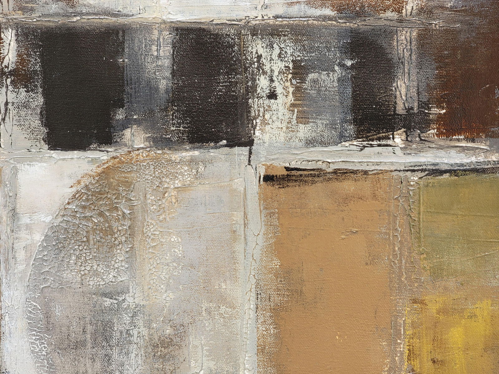 Mid-Century Modern Style Circles and Squires, Contemporary Original Acrylic Painting - 5