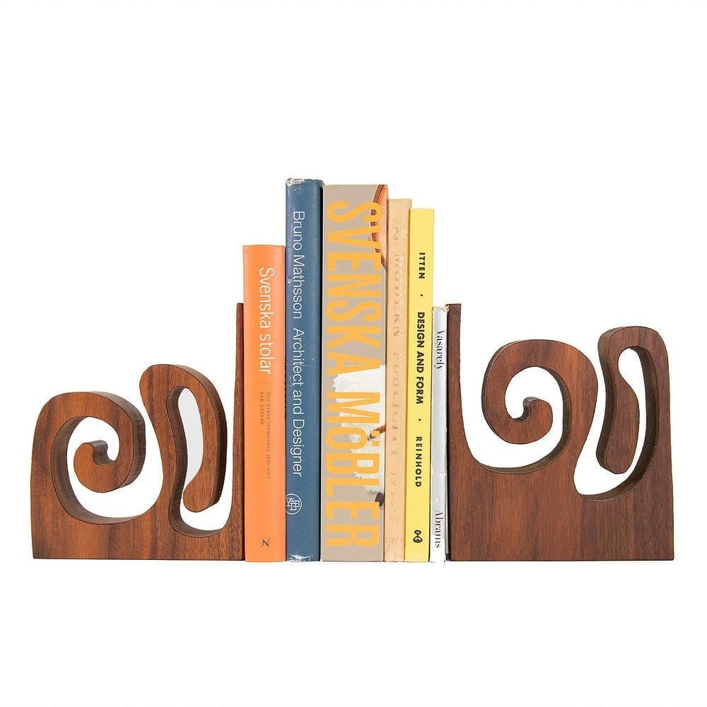 Signed 1980s Gunnar Kanevad Solid Walnut Sculpture Bookends- a Pair - 4