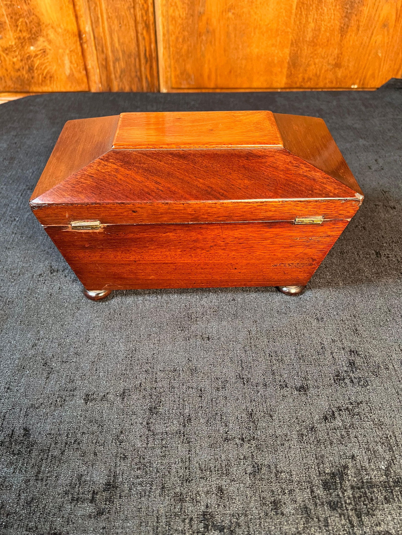 Regency Mahogany Sarcophagus form Tea Caddy - 12