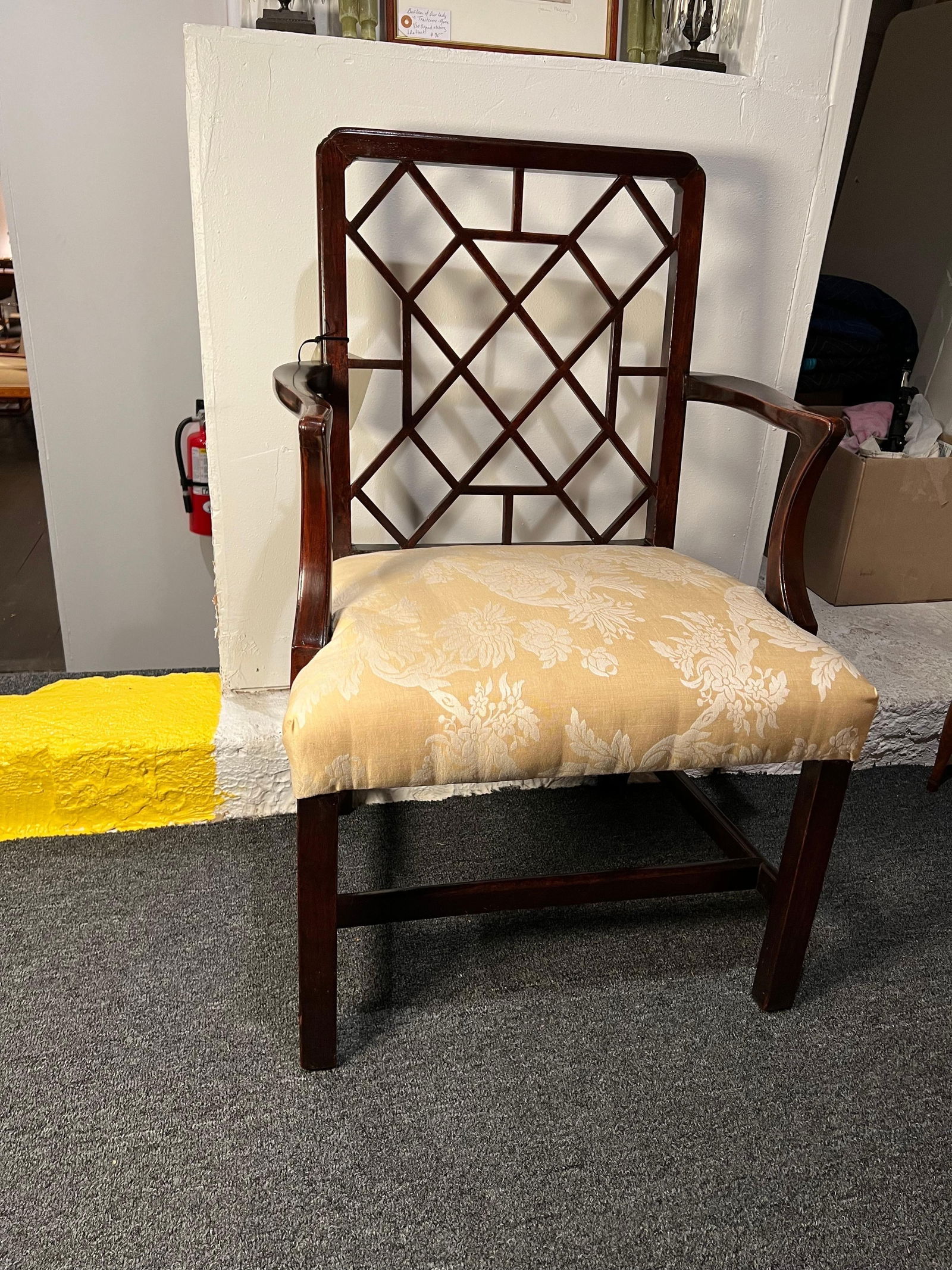 George III Mahogany Lattice Back Armchair - 2