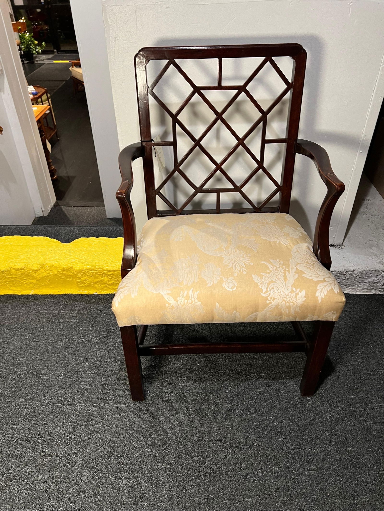 George III Mahogany Lattice Back Armchair - 8