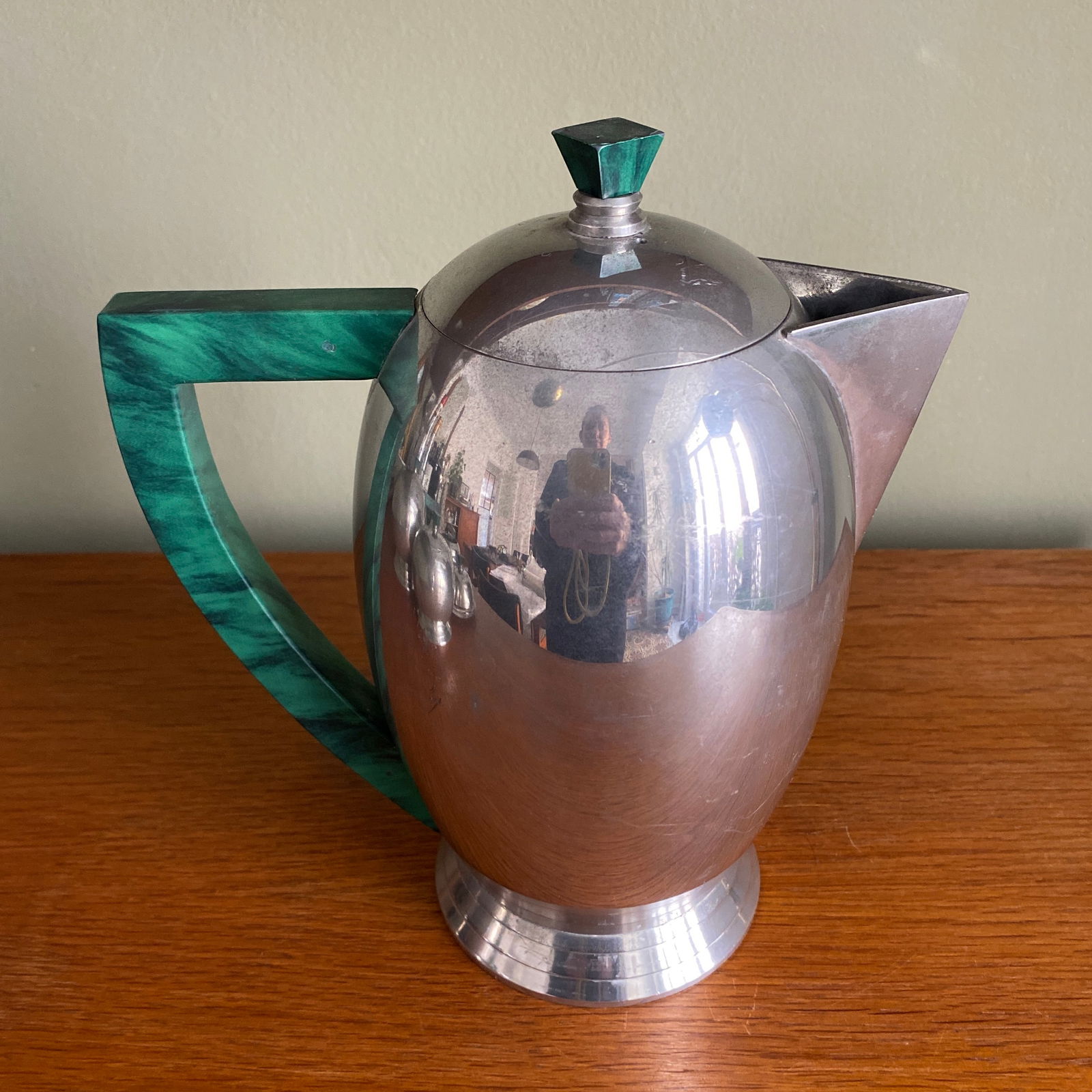 Late 20th Century French Art Deco Style Pewter Tea and Coffee Serving Set -9 Pieces - 2