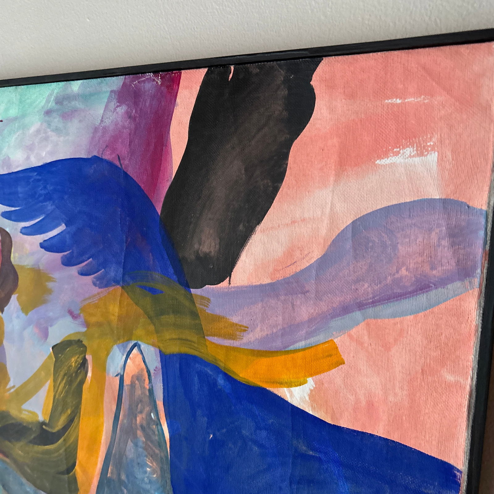 Framed Contemporary Modern Abstract Painting on Canvas, Signed by the Artist - 4