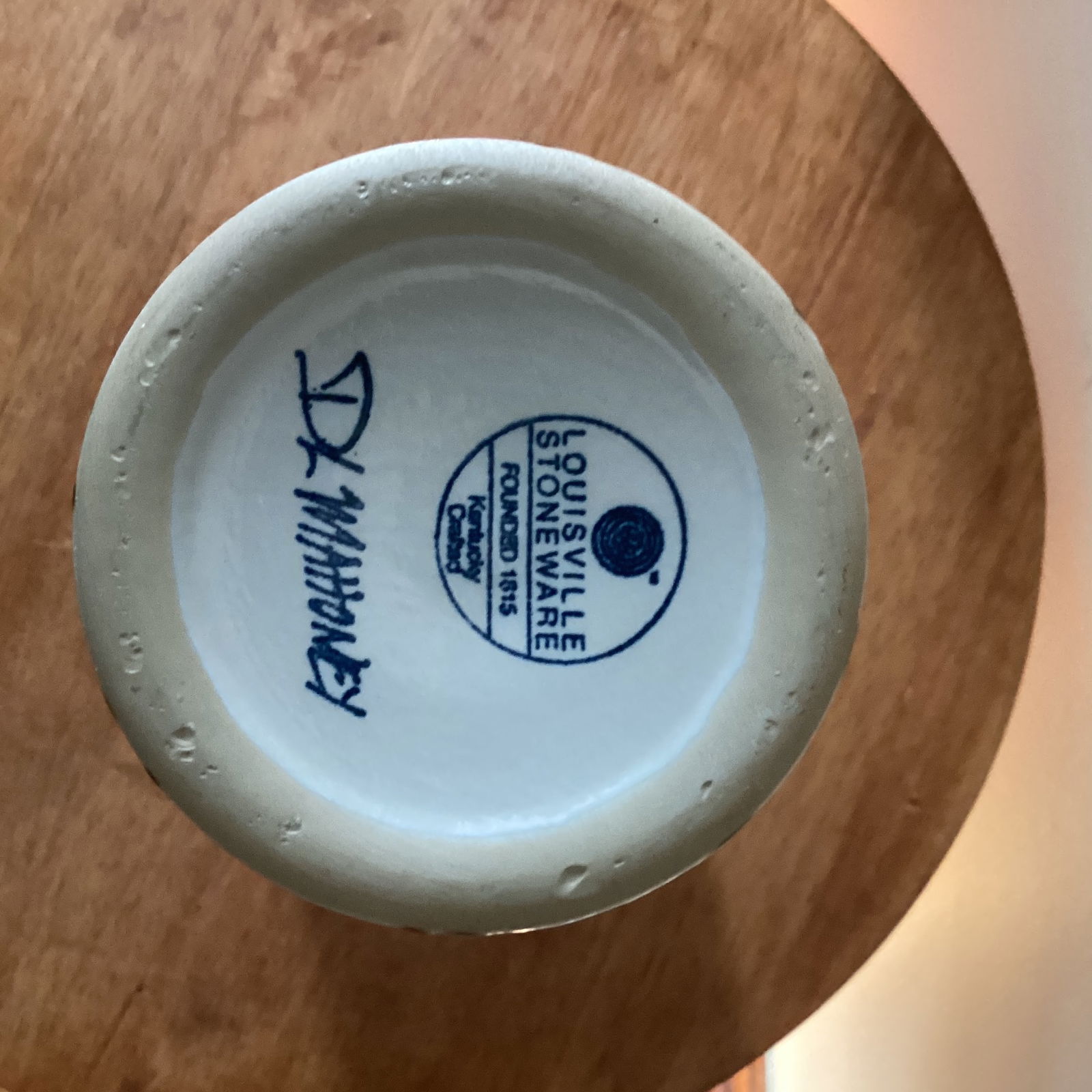 Vintage Kentucky Craft Pottery Art Louisville Stoneware Vase by D L Mahone - 5