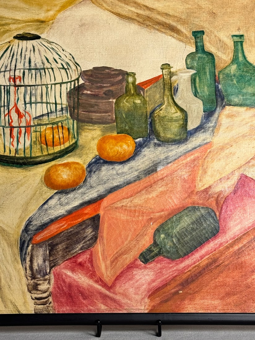 1960s Mid Century Modern Oil on Canvas Still Life, Signed - 2