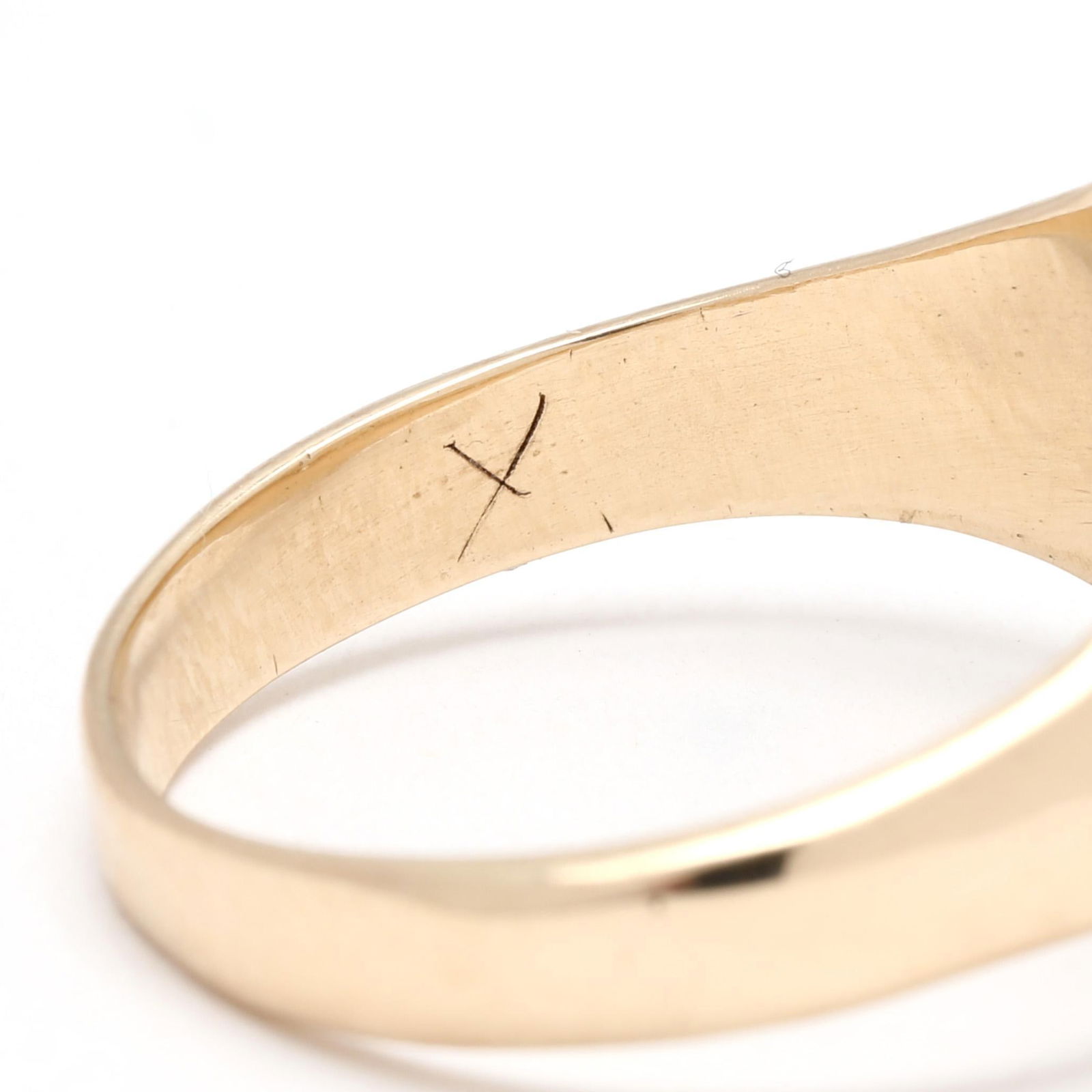 0.25ctw Pear Diamond Signet Ring, 10k Yellow Gold, Ring Size 6.75 - 5