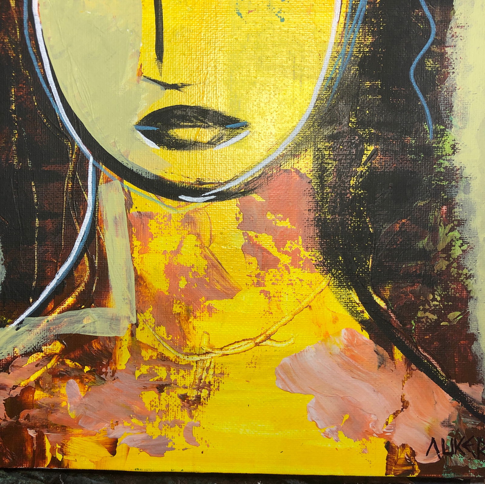 Woman in Yellow and Celadon by Cassandra Auker, Acrylic on Canvas Board - 11