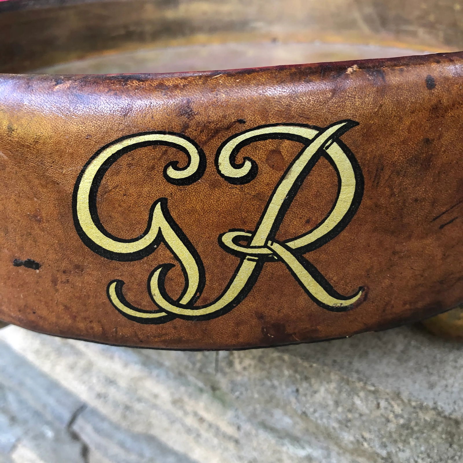 B. H. & G. Ltd. England Leather Encased Low Planter - 2