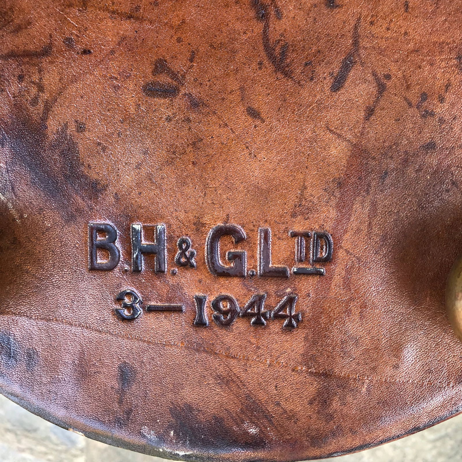 B. H. & G. Ltd. England Leather Encased Low Planter - 8
