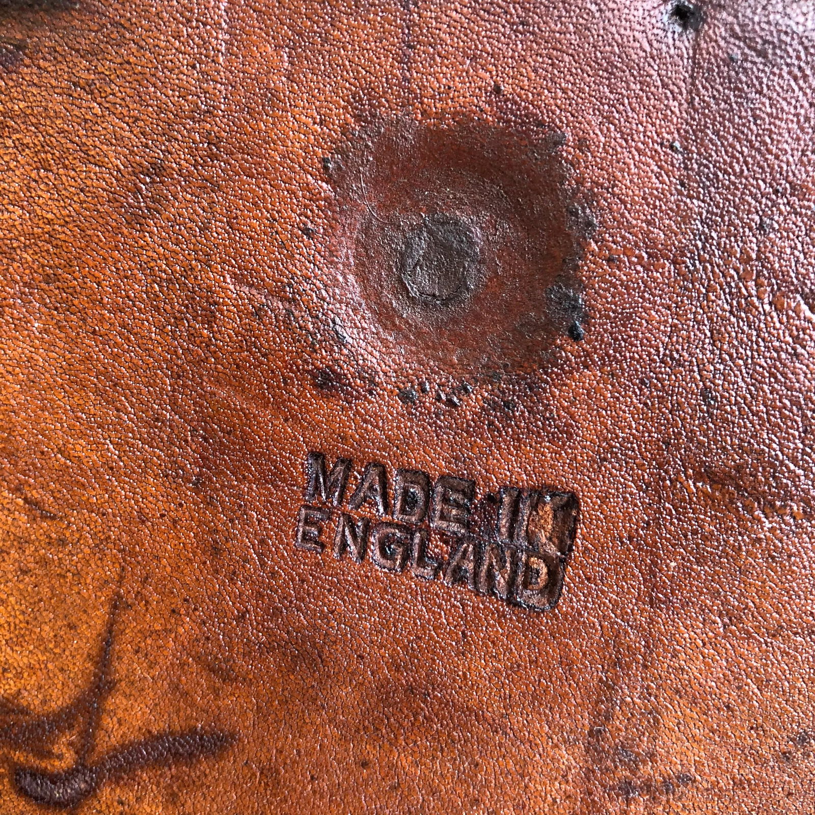 B. H. & G. Ltd. England Leather Encased Low Planter - 9