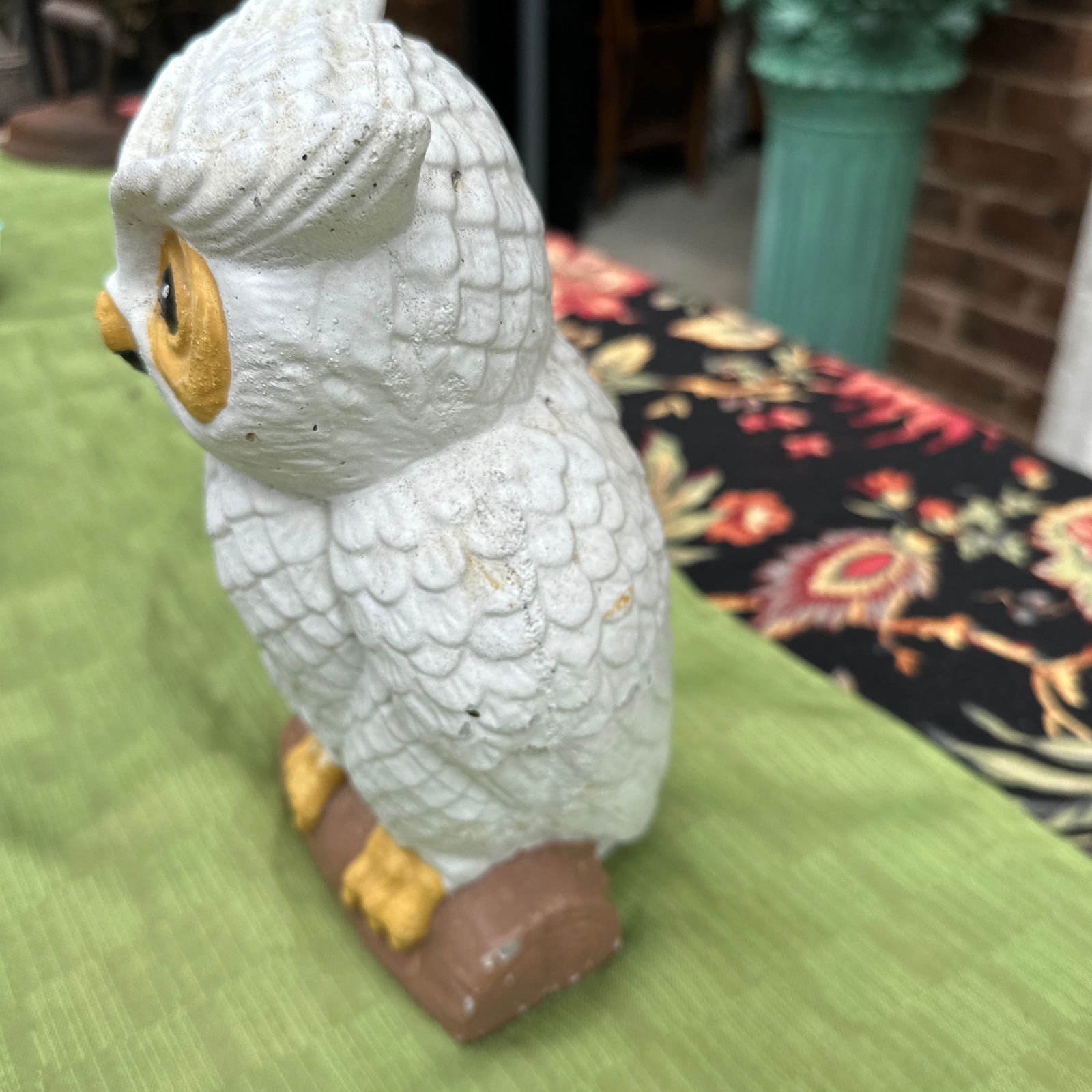 1970s Stone Painted Owl Sculpture - 3