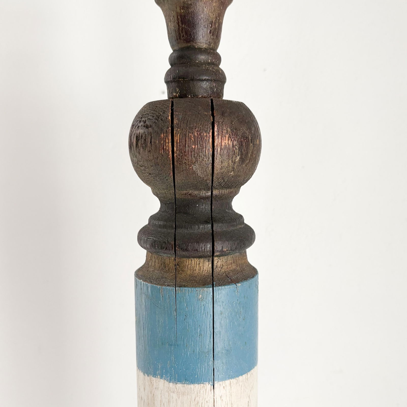 19th Century Wood Painted Barber Pole - 10
