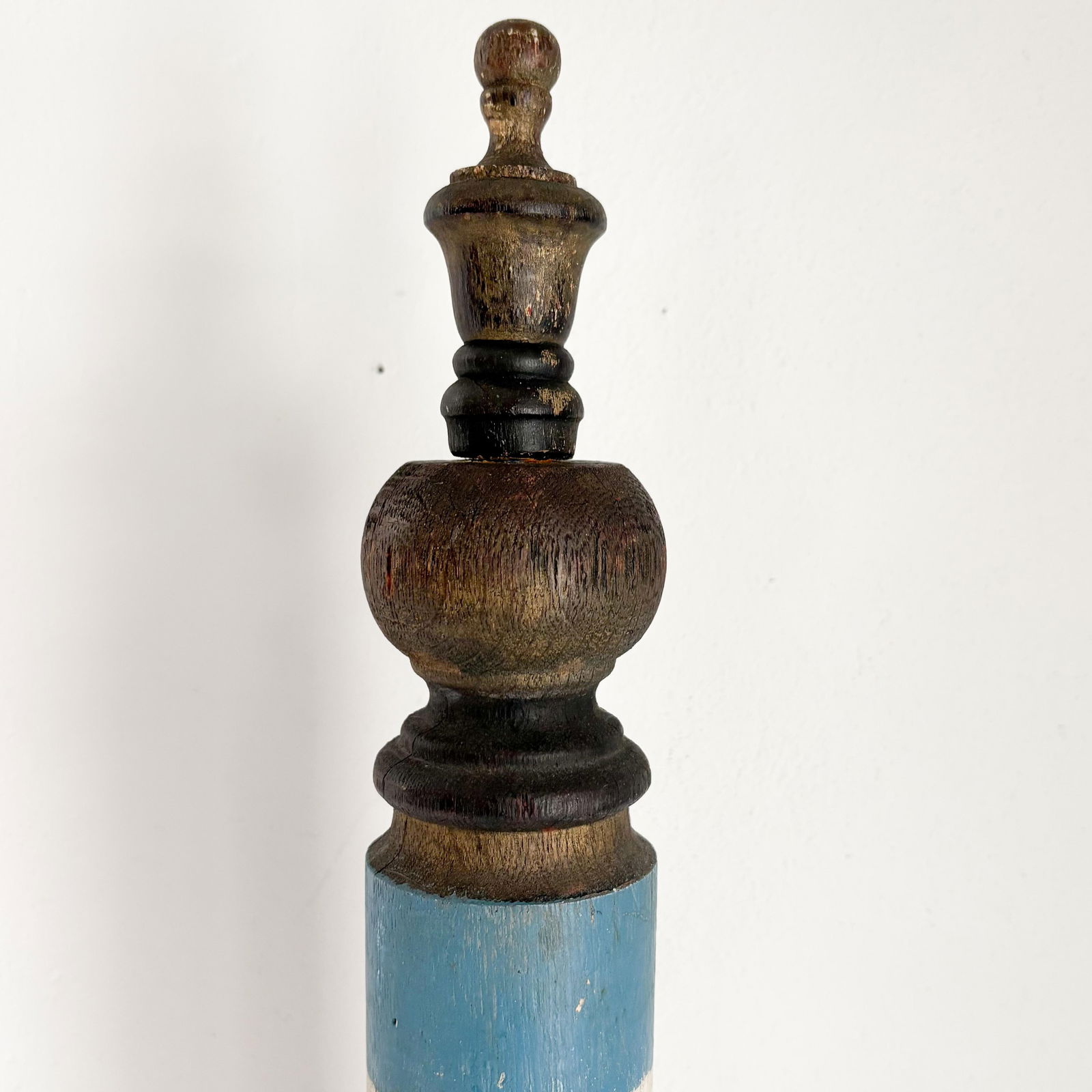 19th Century Wood Painted Barber Pole - 5
