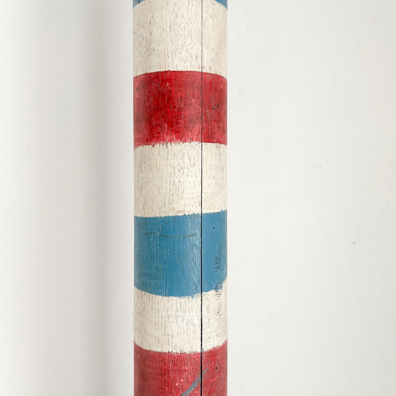 19th Century Wood Painted Barber Pole - 7