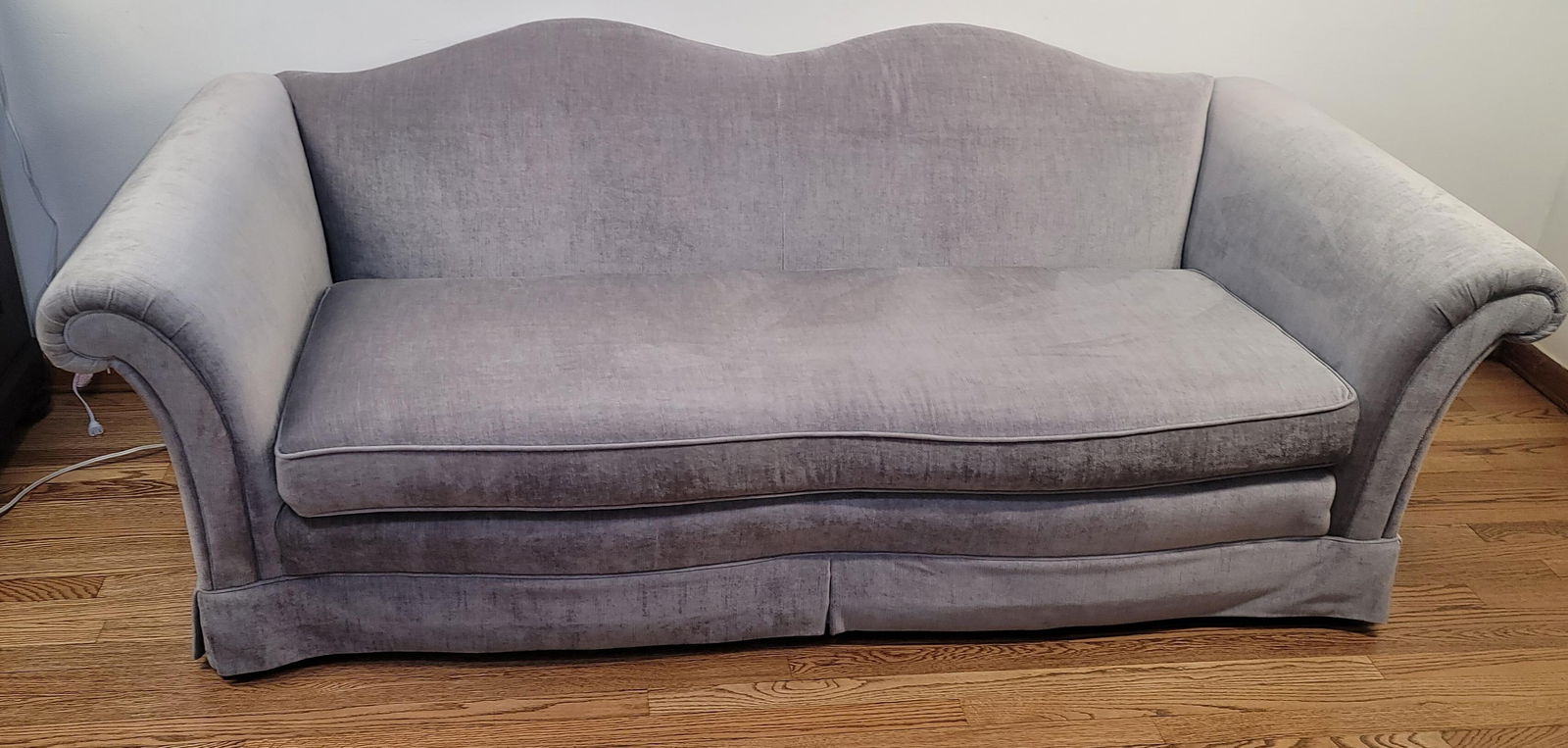 1980s Henredon Silver / Gray Velvet Sofa - 2