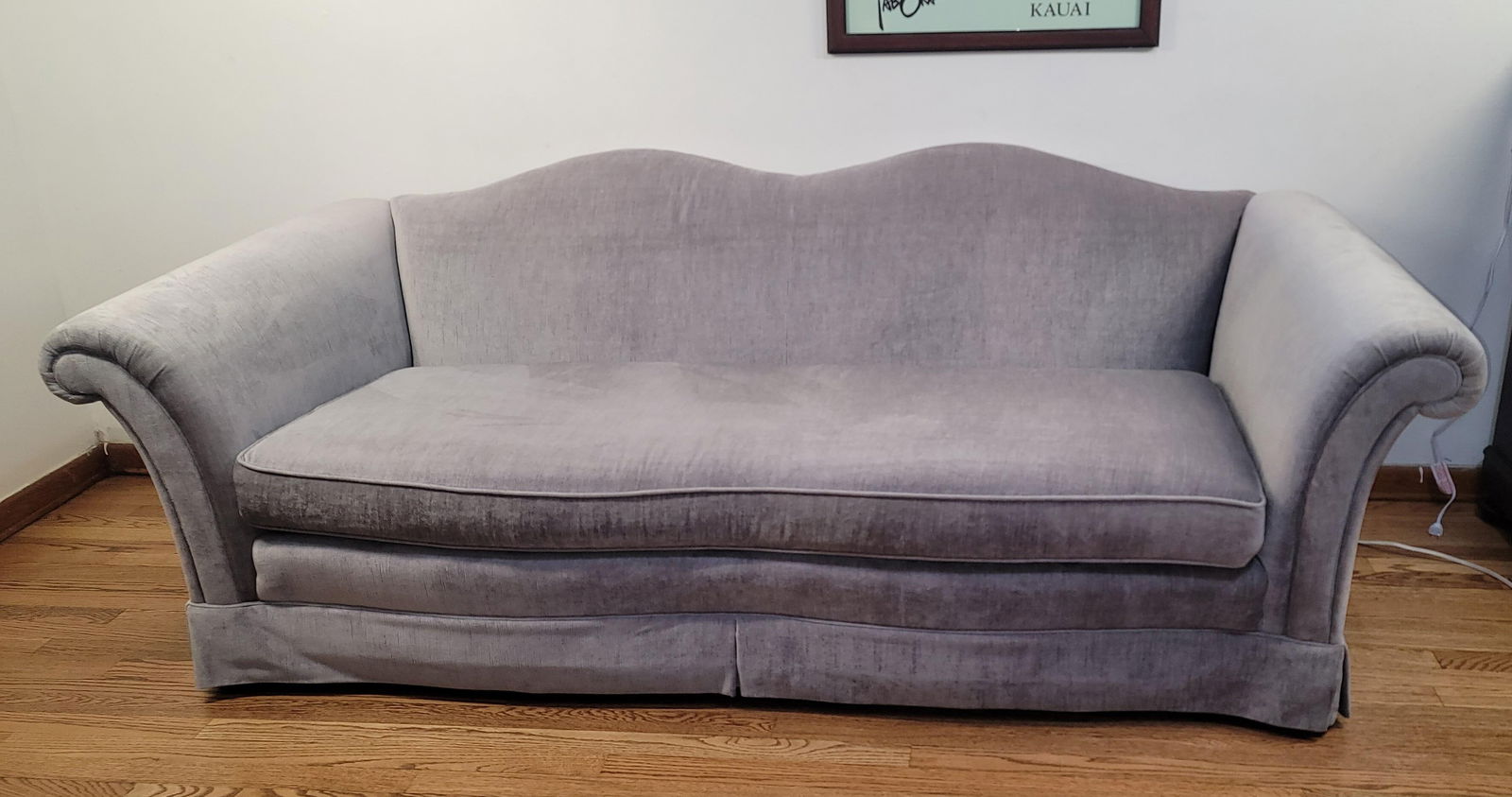1980s Henredon Silver / Gray Velvet Sofa - 3