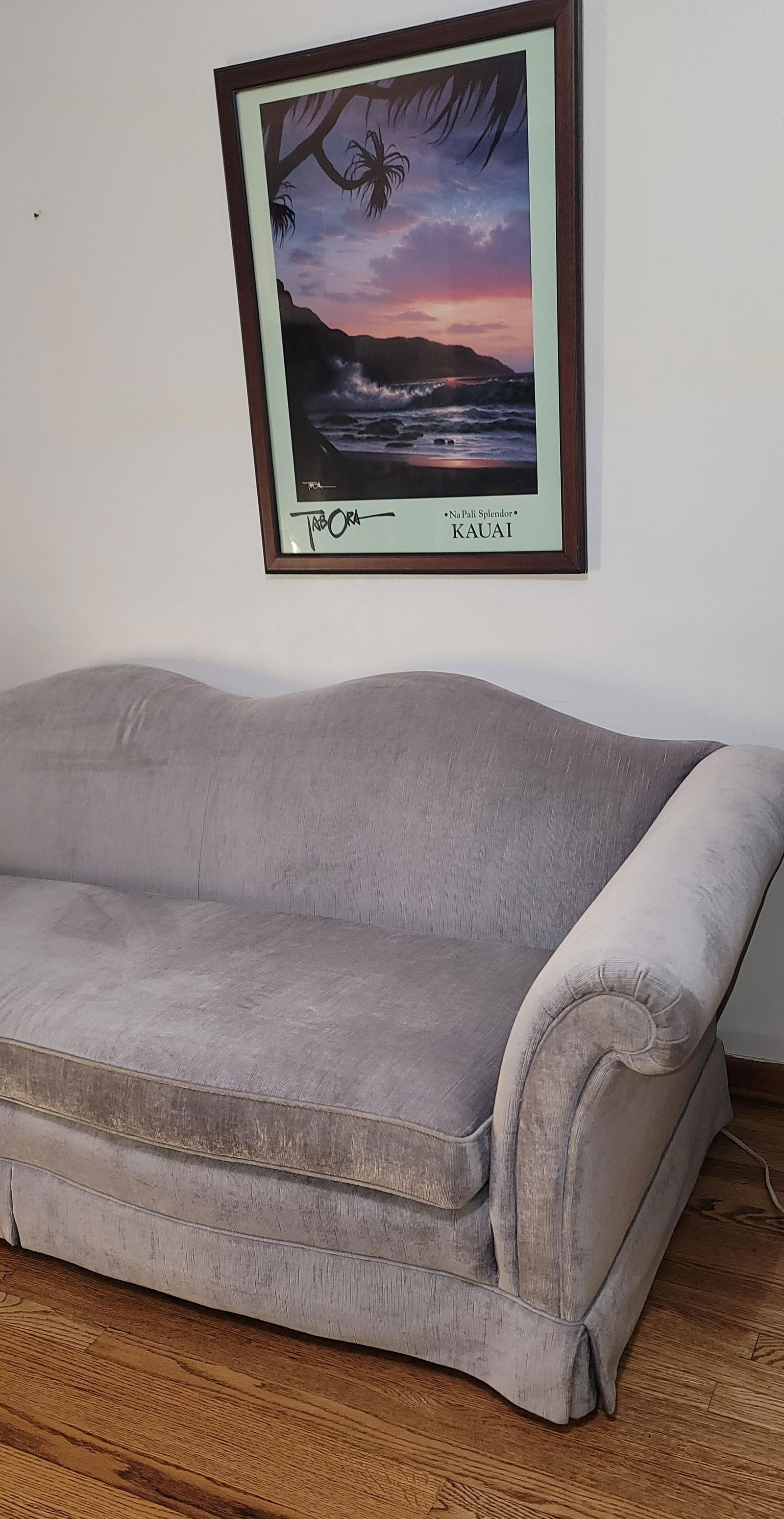 1980s Henredon Silver / Gray Velvet Sofa - 6