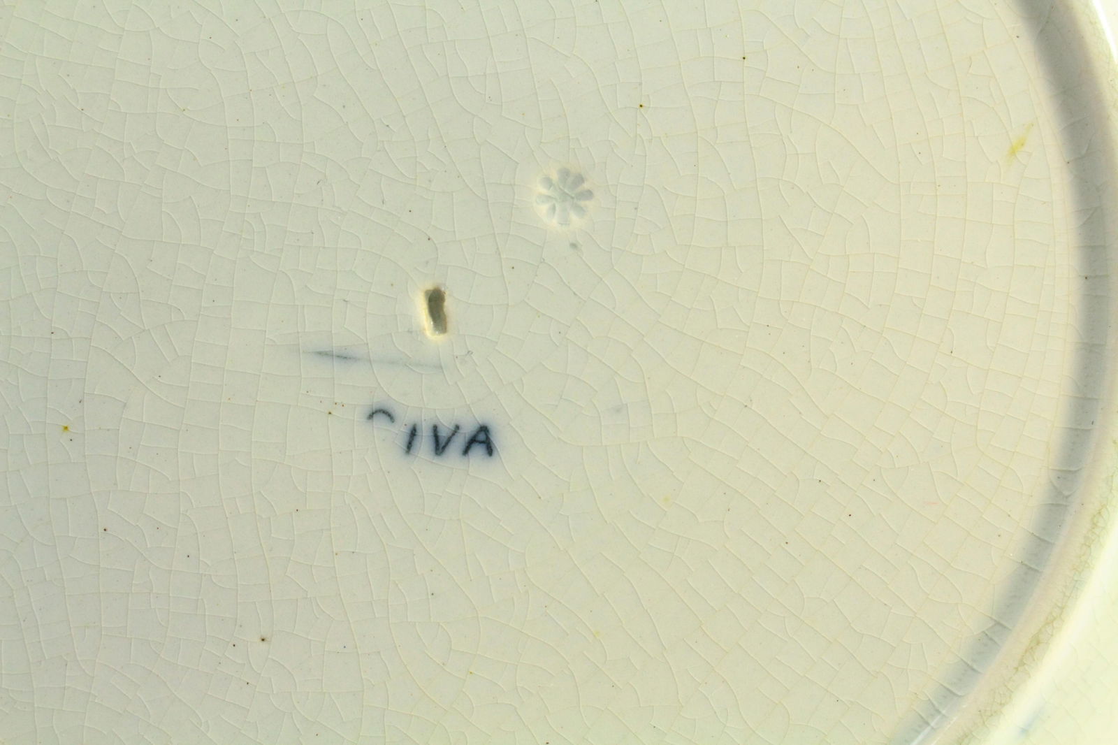 1860-1870 e.j. Ridgway Siva Pattern Hand Tinted Transfer B & W Plate - 11