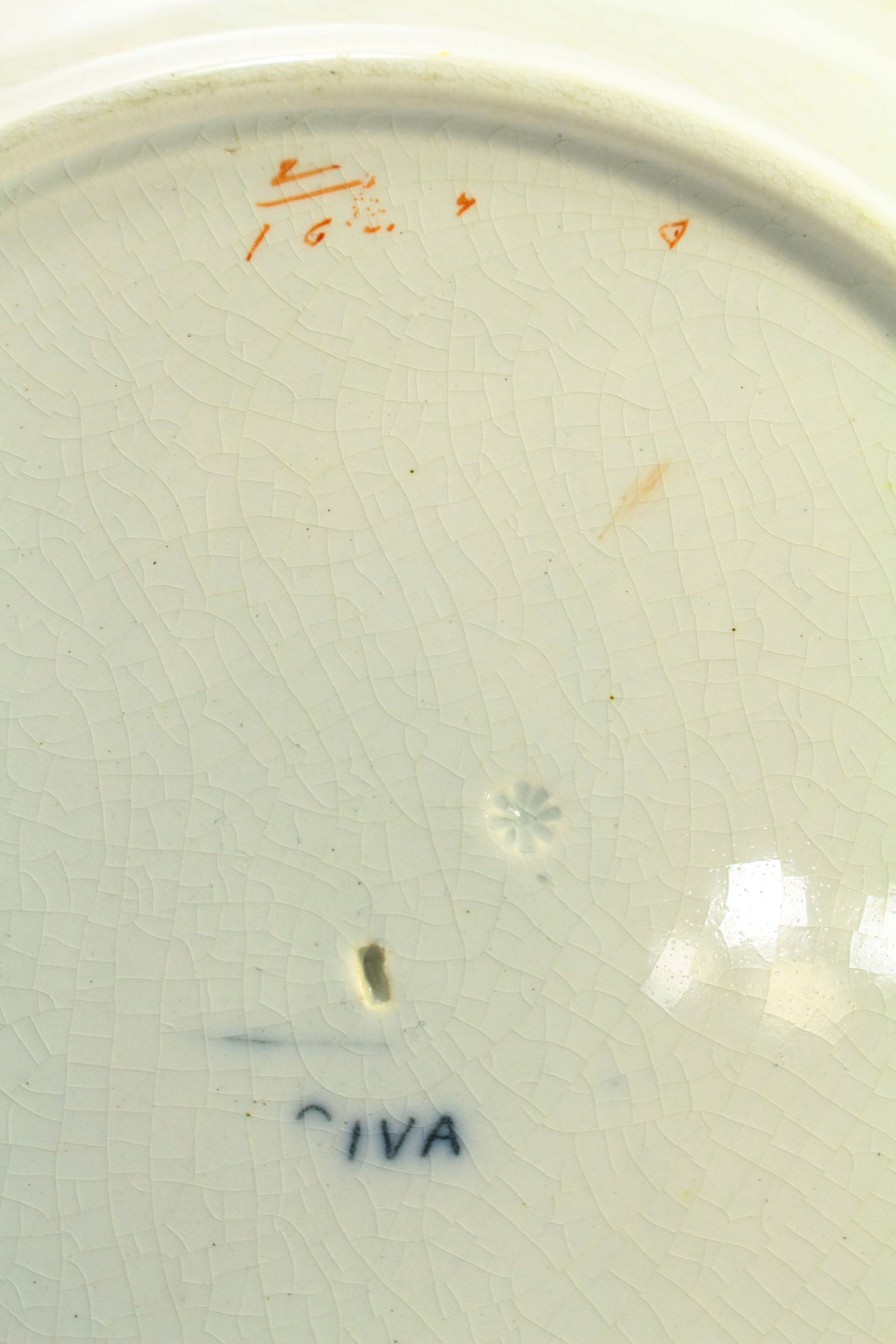 1860-1870 e.j. Ridgway Siva Pattern Hand Tinted Transfer B & W Plate - 12