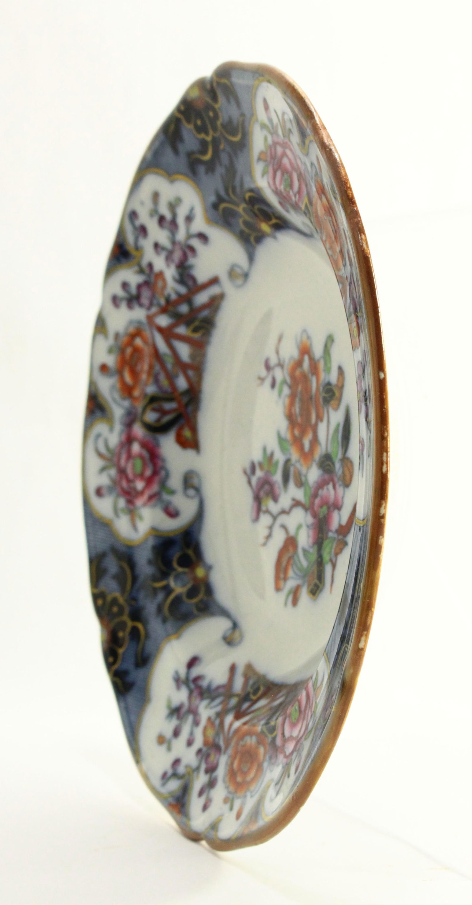 1860-1870 e.j. Ridgway Siva Pattern Hand Tinted Transfer B & W Plate - 7