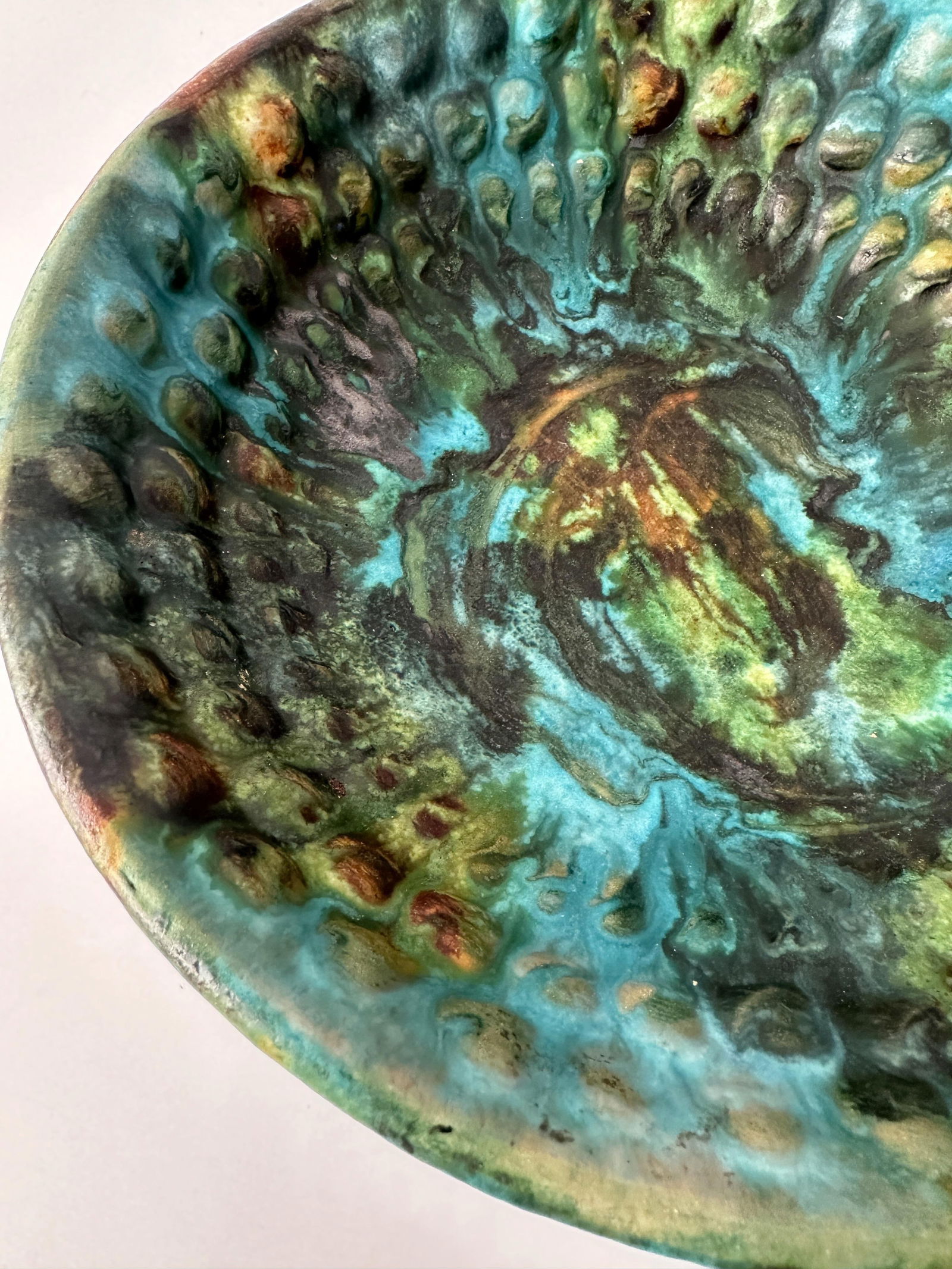 Vintage Alvino Bagni for Raymor "Sea Garden" Pottery Bowl - 9