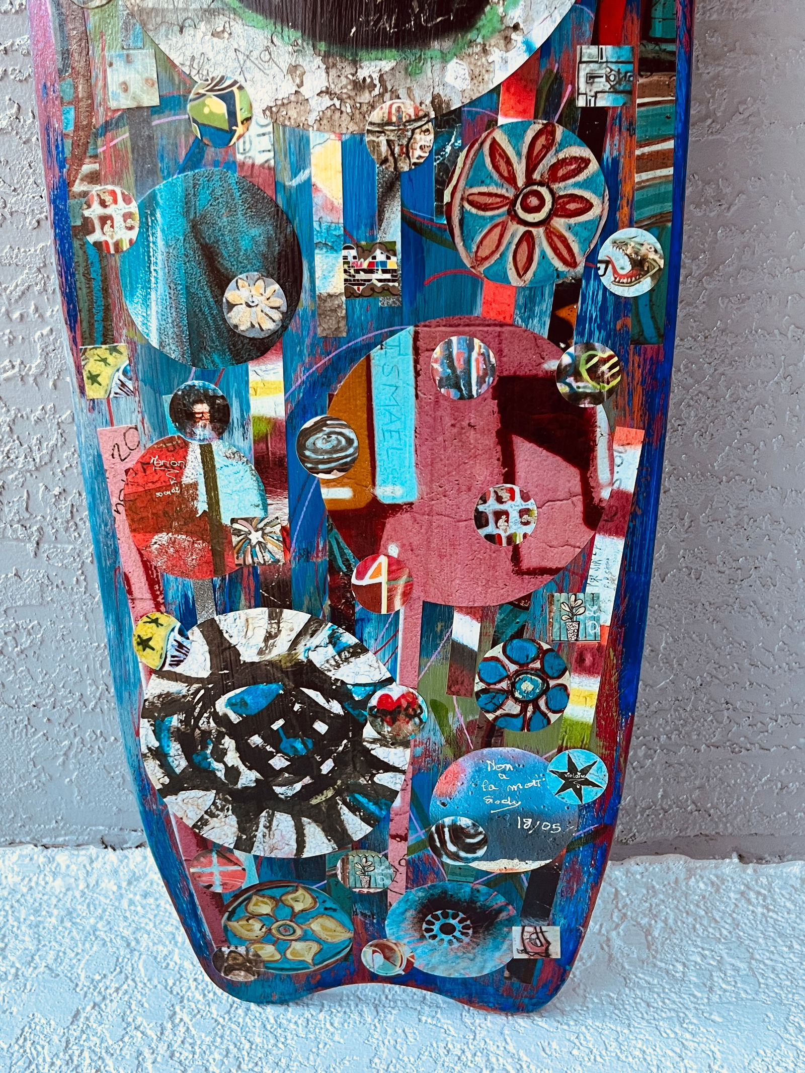 Skateboard Art Collage One of a Kind Signed Artwork Berlin Wall Graffiti - 4