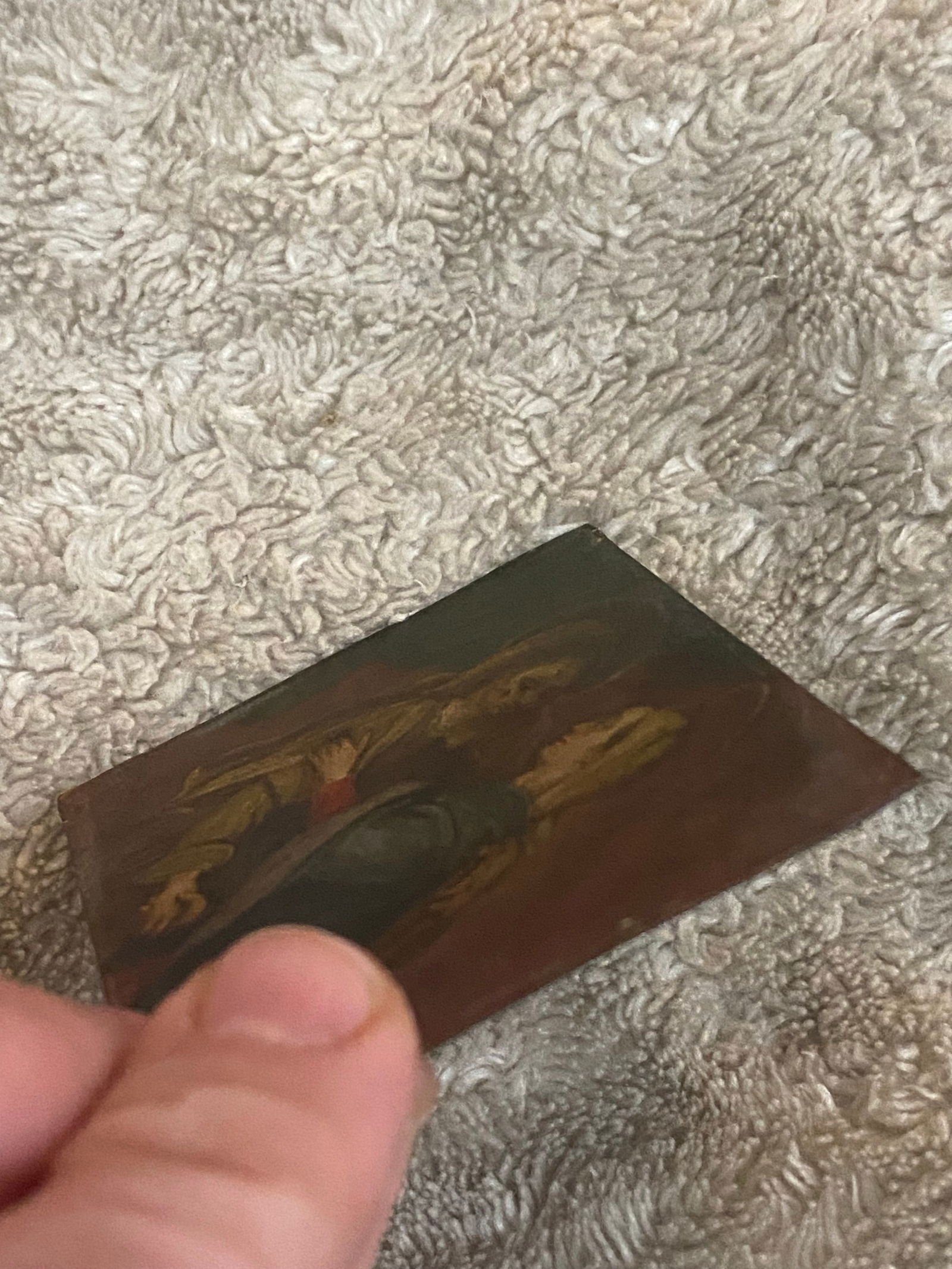 Late 18th Century Antique Retablo Old Master Oil Painting on Metal "Vision of the Virgin" - 10