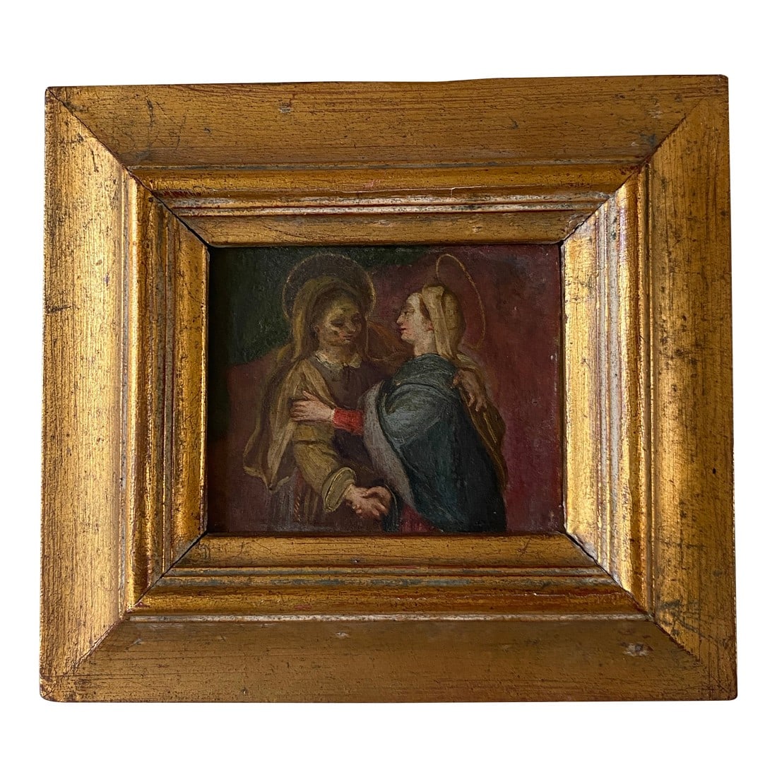 Late 18th Century Antique Retablo Old Master Oil Painting on Metal "Vision of the Virgin" (1 of 10)