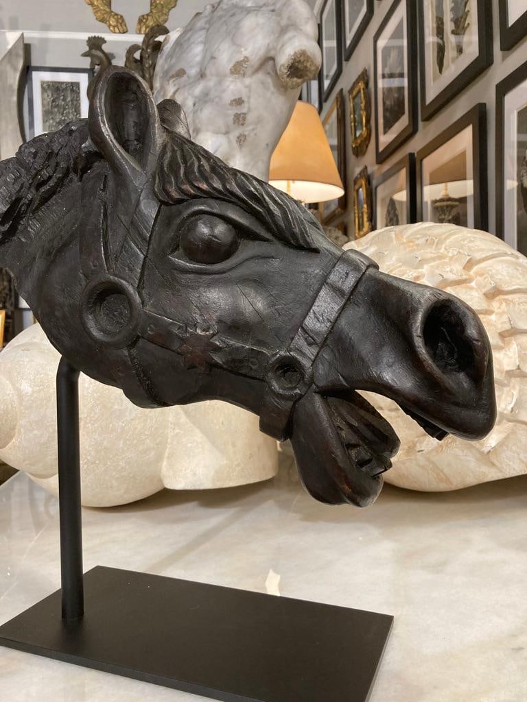 19th Century American Carved Wood Horse Head - 11