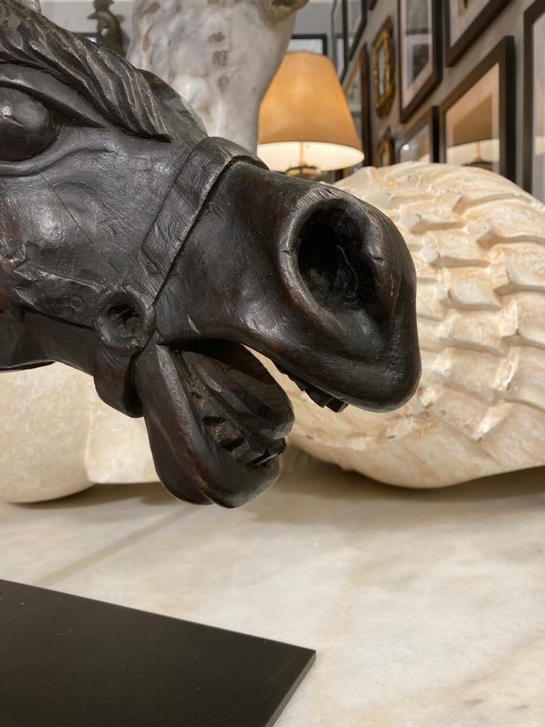 19th Century American Carved Wood Horse Head - 12