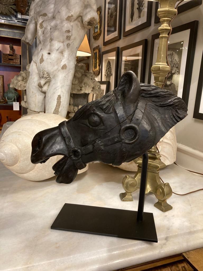 19th Century American Carved Wood Horse Head - 5
