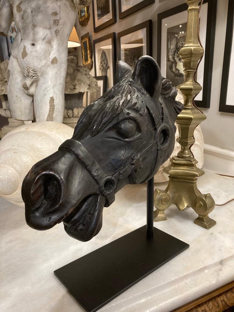 19th Century American Carved Wood Horse Head - 9