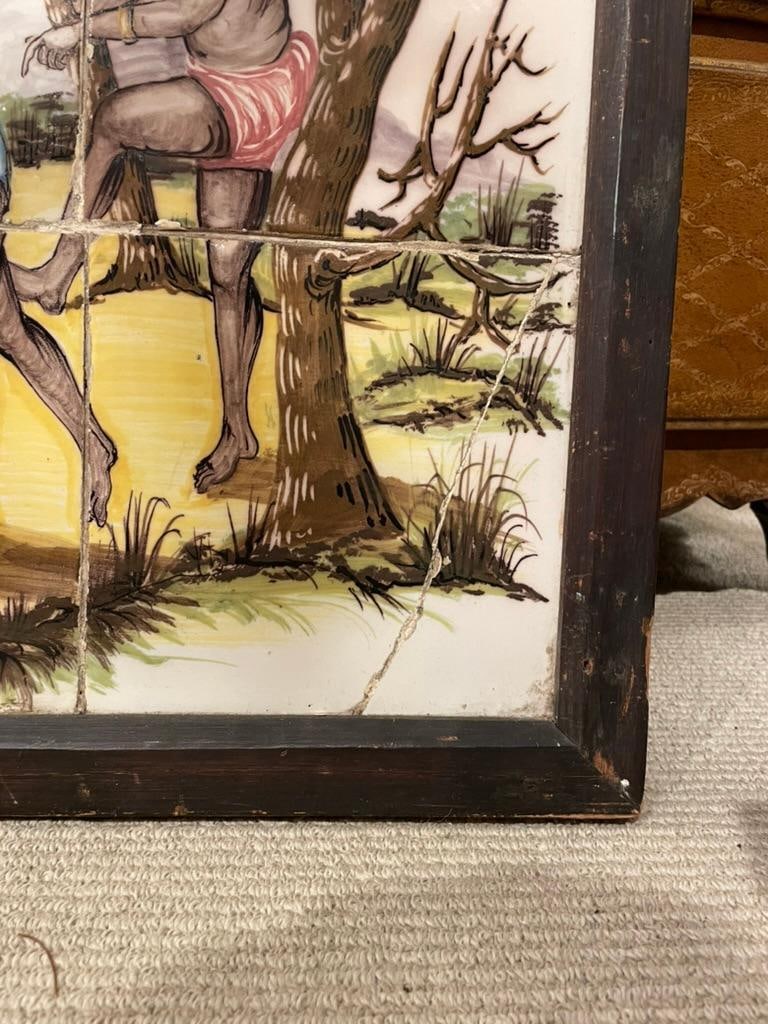 18th/19th Century Portuguese Tile Painting of Native Americans - 6
