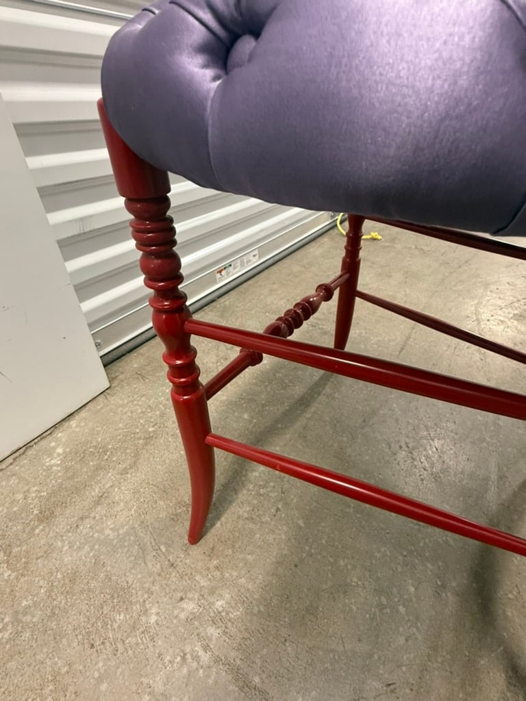 1960s Pair of High Back Red Lacquer Chiavari Chairs - 4