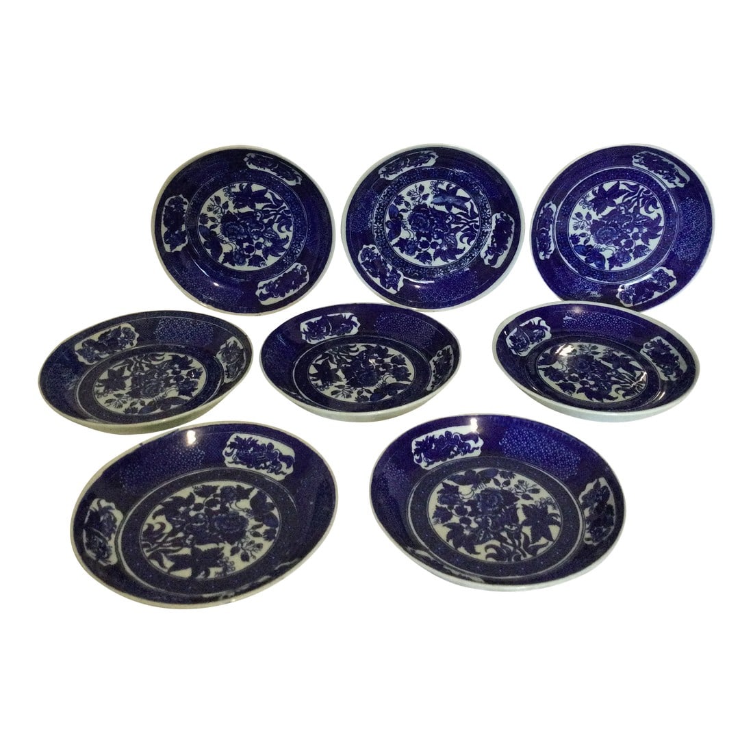 Antique Royal Sphinx Petrus Regout Maastricht "Tecla" Dishes- Set of 8: Petrus Regout Maastricht "Tecla" dish, made in Maastricht, Holland, featuring a beautiful blue-on-white transferware design with floral decoration. This porcelain piece is clearly marked, showcasing i