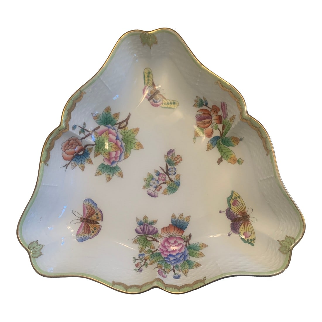Mid 20th Century Herend Queen Victoria Triangular Dish (1 of 8)
