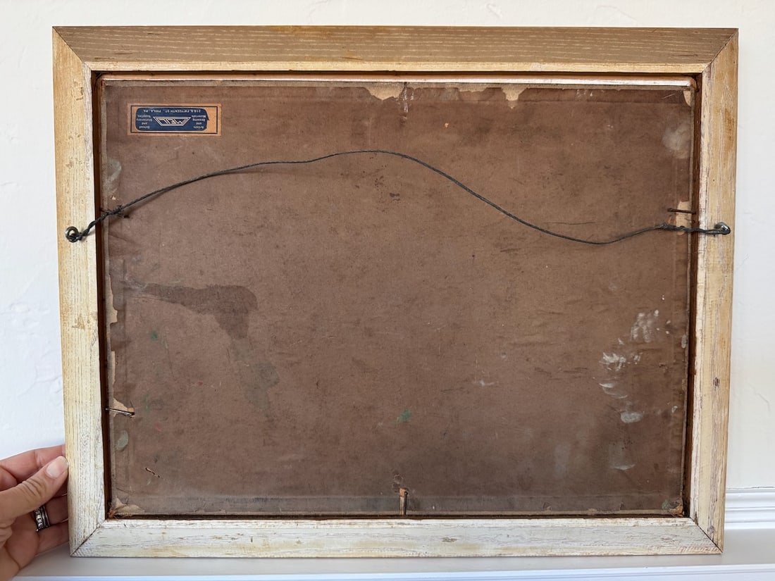 1930s Signed Vintage Oil on Board Still Life, Framed - 5