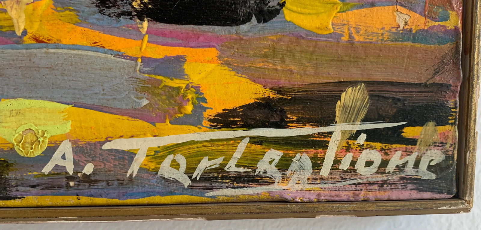 A. Tartaglione Painting Signed Acrylic on Canvas Painting - 3