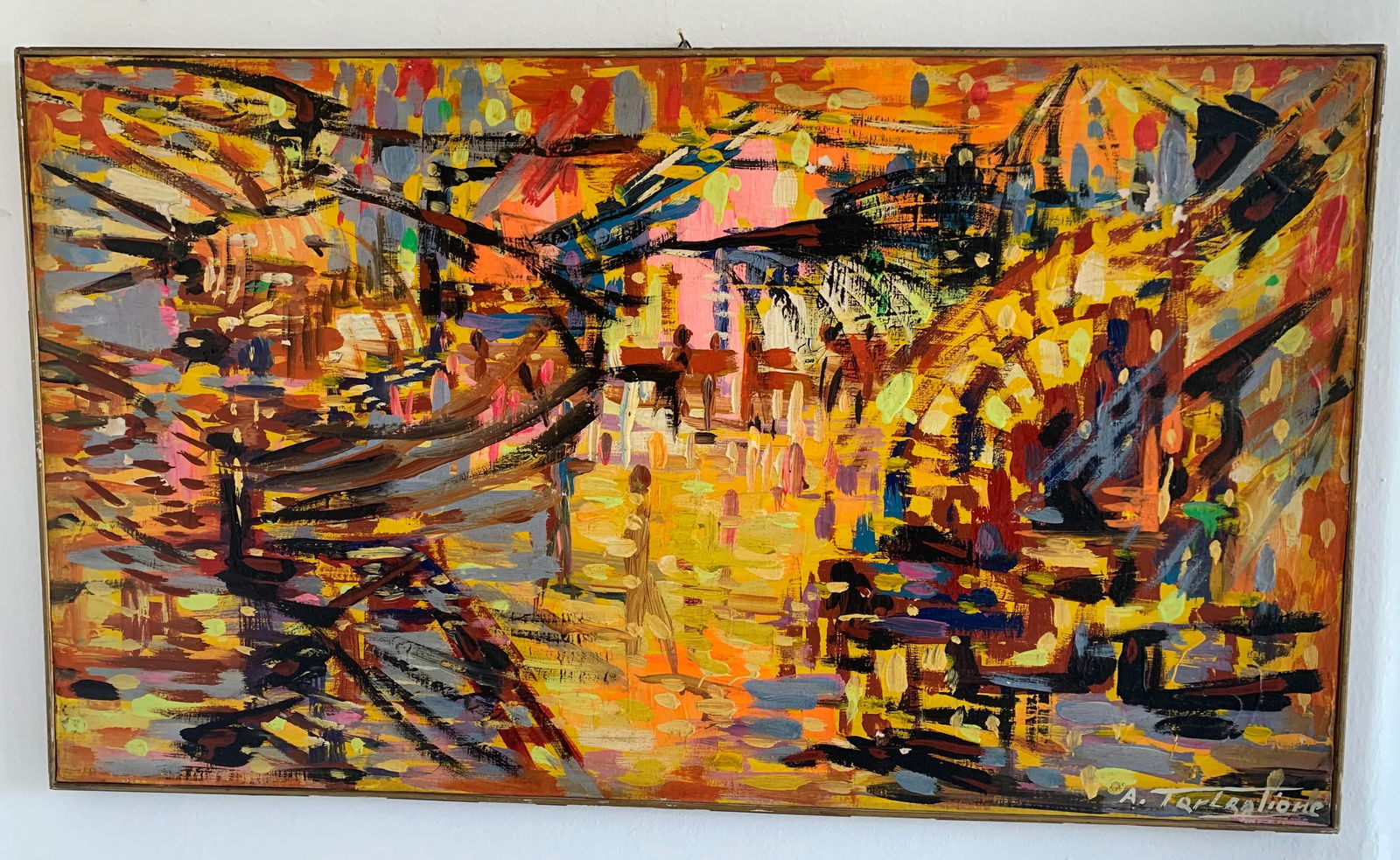 A. Tartaglione Painting Signed Acrylic on Canvas Painting - 9