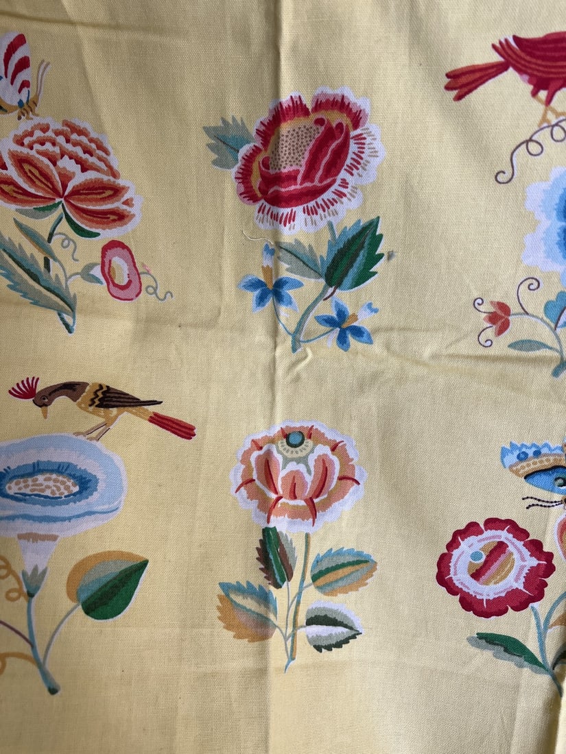 Brunschwig & Fils Yellow Print With Animal and Floral Motif (1 of 2)