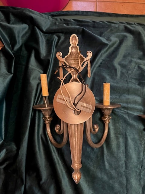 Set of 4 Vintage Brushed Nickel Neoclassical Sconces - 11